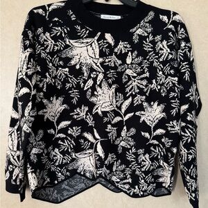 Black and White Floral Sweater Set